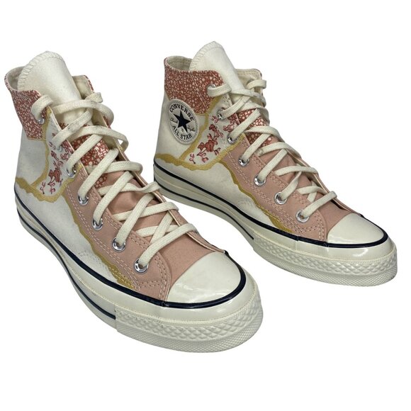 Converse chuck 70 High Top Egret Metallic Floral Sneakers Women’s size 8 - Picture 11 of 11